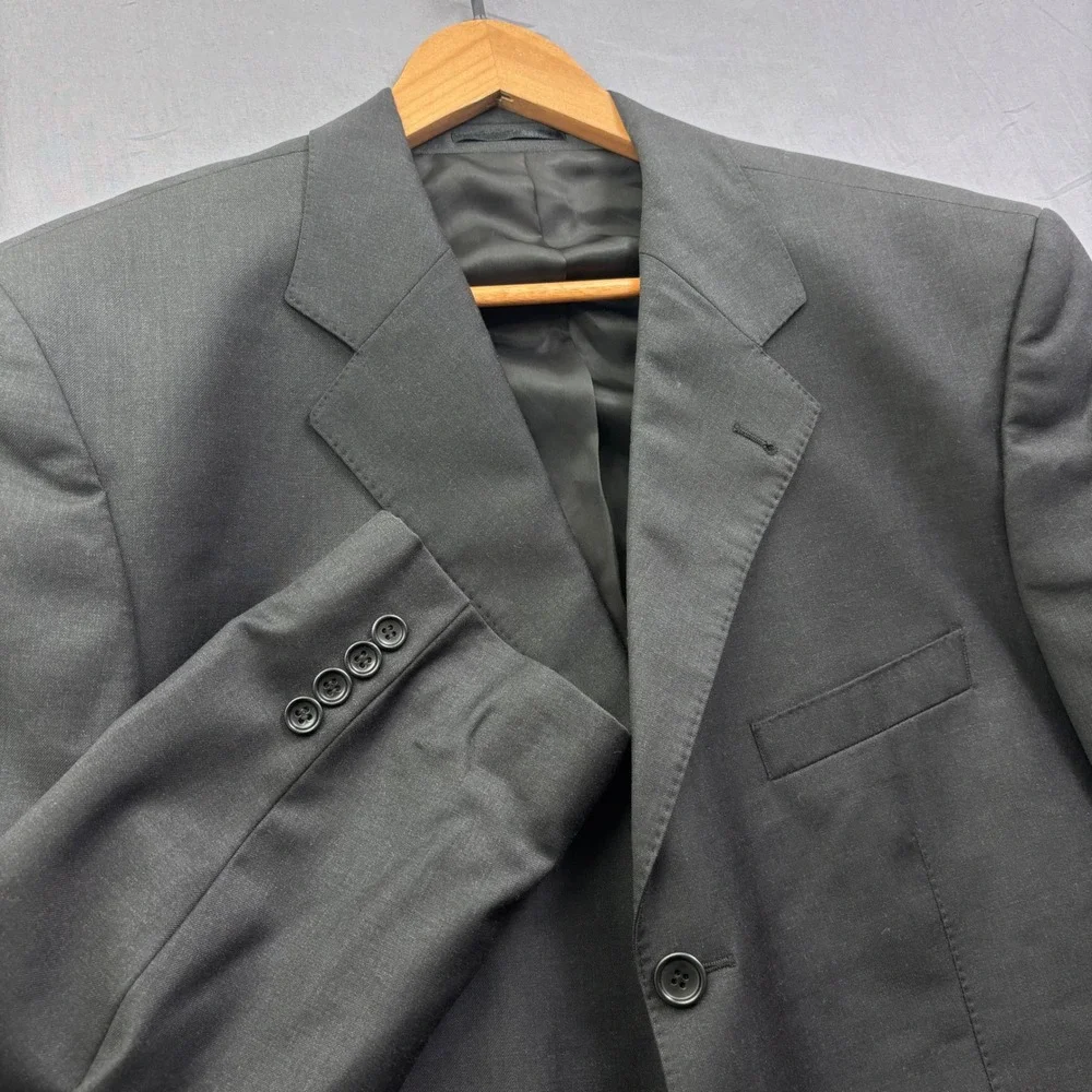 Daniels Paris Mens Super 120s Wool 3 Button Blazer Jacket Black Size 56 Drop 6